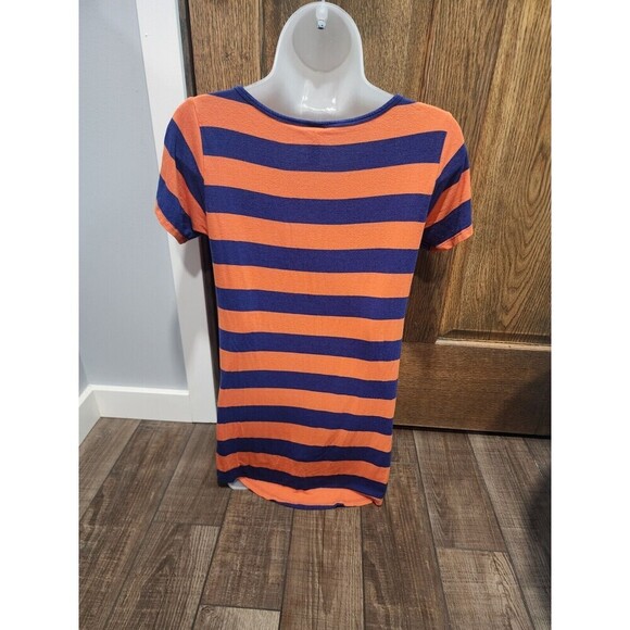 LuLaRoe Classic T Tee Shirt Top Size XS Orange Blue Wide Chevron Stripes Zigzag - Picture 3 of 5